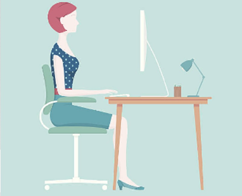 机や椅子の高さを調整する